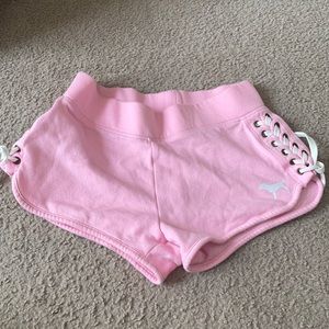 neon pink victoria’s secret pink shorts